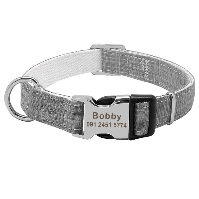 Collier chien personnalisé avec nom et étiquette anti-perte