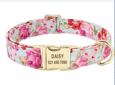 Collier chien personnalisé avec nom et étiquette anti-perte