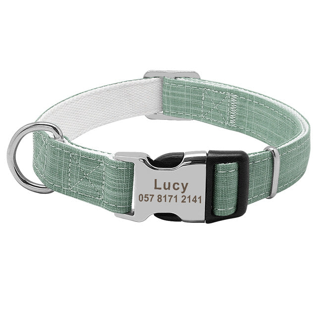 Collier chien personnalisé avec nom et étiquette anti-perte