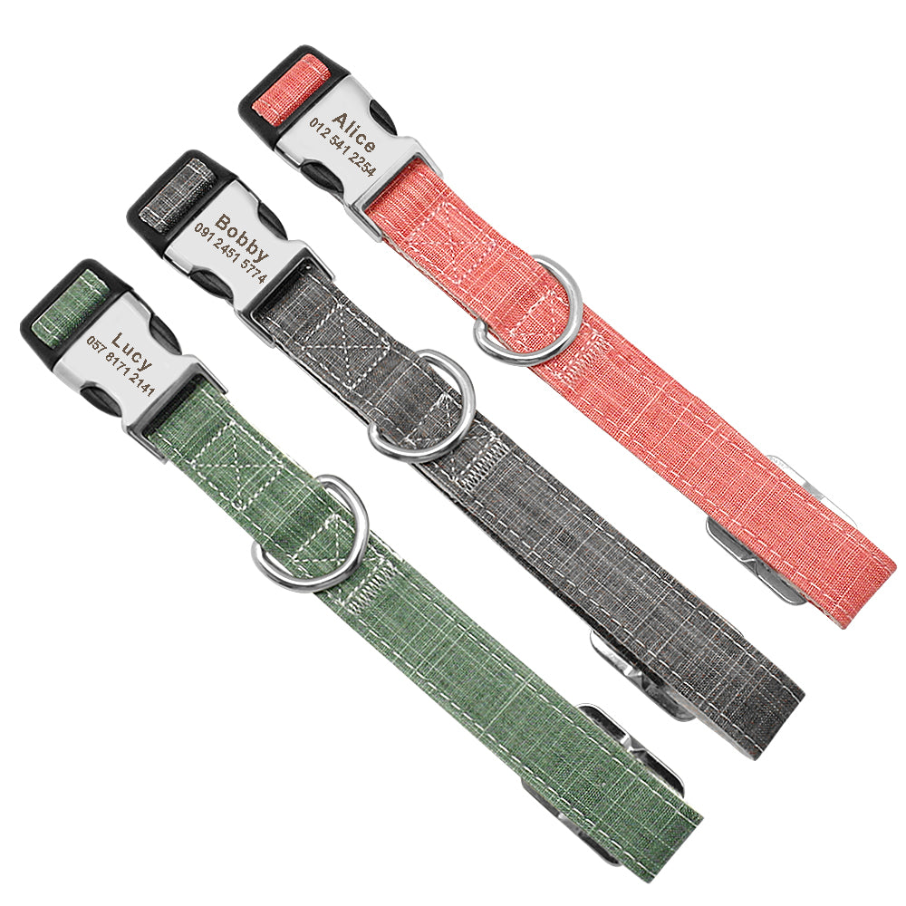 Collier chien personnalisé avec nom et étiquette anti-perte